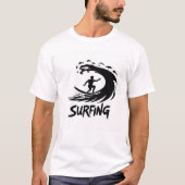 Kleurrijk Surfer Silhouet Golf T-Shirt (Voorkant)