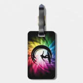 Kleurrijk surfgedrag bagagelabel (Achterkant verticaal)