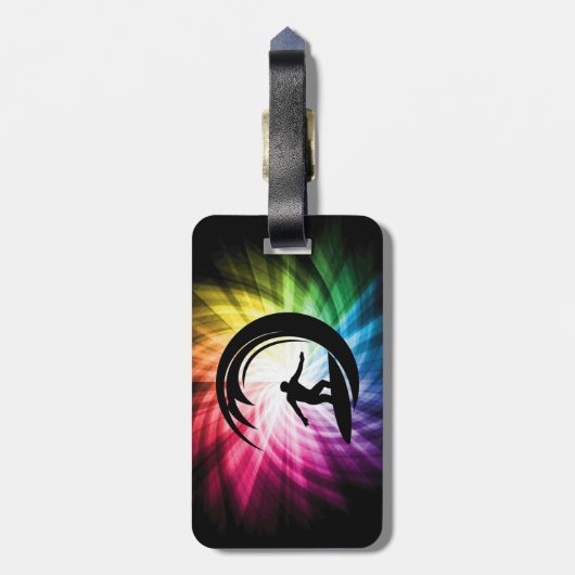 Kleurrijk surfgedrag bagagelabel (Achterkant verticaal)