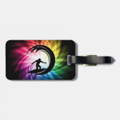 Kleurrijk surfgedrag bagagelabel (Achterkant horizontaal)