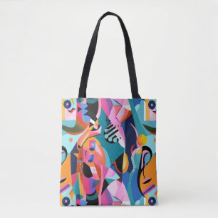 Kleurrijk surrealistisch Abstract patroon Tote Bag