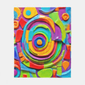 Kleurrijk surrealistisch beeldhouwspel fleece deken (Voorkant)
