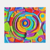 Kleurrijk surrealistisch beeldhouwspel fleece deken (Voorkant (Horizontaal))