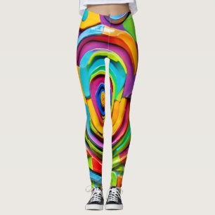 Kleurrijk Surrealistisch Beeldhouwwerk Spelen Leggings