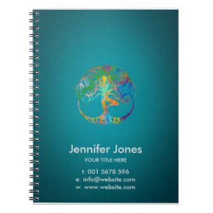 Kleurrijk symbool voor Vriksasana - Yoga Tree pose Notitieboek