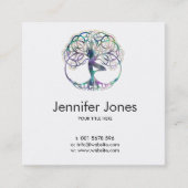 Kleurrijk symbool voor Vriksasana - Yoga Tree pose Vierkante Visitekaartje (Voorkant)