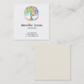 Kleurrijk symbool voor Vriksasana - Yoga Tree pose Vierkante Visitekaartje (Voorkant / Achterkant)