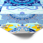 Kleurrijk symmetrisch naadloos patroon, ontwerp in poster (Hoek)