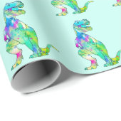 Kleurrijk T-Rex dinosauruspatroon Cadeaupapier (Rol Hoek)