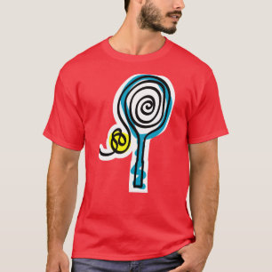 Kleurrijk T-shirt met tennisracket-snaar