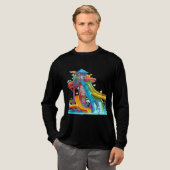 Kleurrijk T-shirt met waterglijbaan (Voorkant)