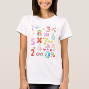Kleurrijk T-shirt met wiskundige symbolen voor Num
