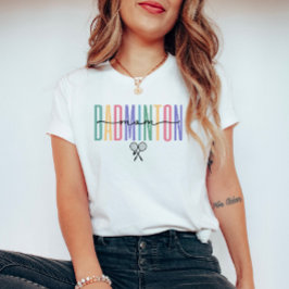 Kleurrijk T-shirt voor badmintonmoeders
