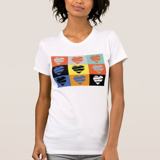 Kleurrijk T-shirt voor het hart (Voorkant)