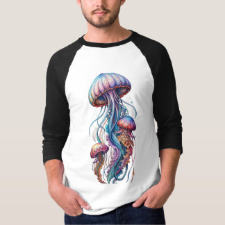 Kleurrijk T-shirtontwerp met kwal T-shirt