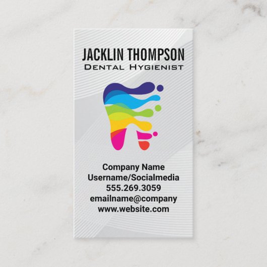 Kleurrijk Tand Logo | Tandarts Visitekaartje (Voorkant)