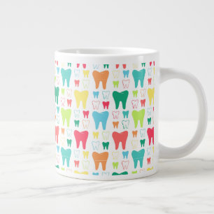 Kleurrijk Tandenpatroon Grote Koffiekop