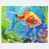 Kleurrijk Tank Goudvis Ontwerp Fleece Deken (Voorkant (Horizontaal))