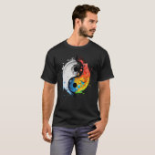 Kleurrijk Taoisme Yin Yang Splash op Zen Taijitu Y T-shirt (Voorkant volledig)