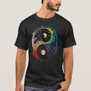 Kleurrijk Taoïsme Yin Yang Symbool op Zen Taijitu  T-shirt