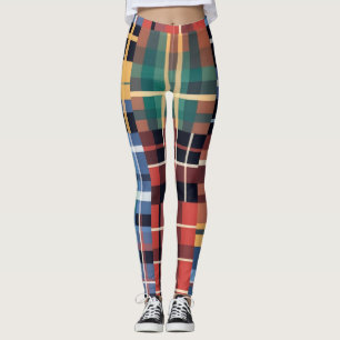 Kleurrijk Tartan Mengpatroon Leggings