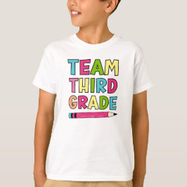 Kleurrijk team derde klas terug naar school t-shirt