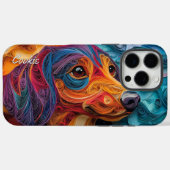 Kleurrijk teckel portret Case-Mate iPhone case (Achterkant (horizontaal))