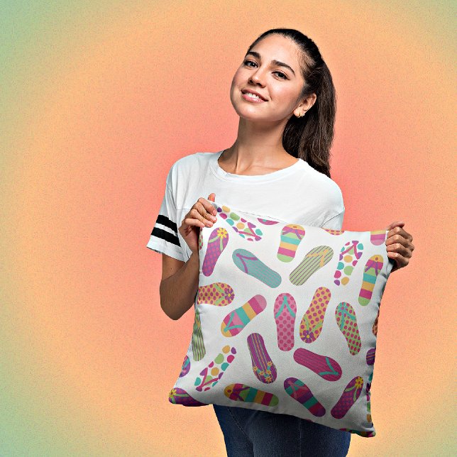 Kleurrijk Teenslipper Decoratief Sierkussen (Creator heeft geüpload)