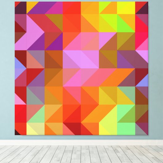 Kleurrijk tegelpatroon canvas afdruk (Insitu (Houten vloer))