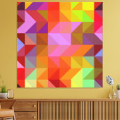 Kleurrijk tegelpatroon canvas afdruk (Insitu (Woonkamer))