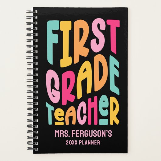 Kleurrijk Tekstontwerp voor Eerstegraads Docenten Planner (Voorkant)