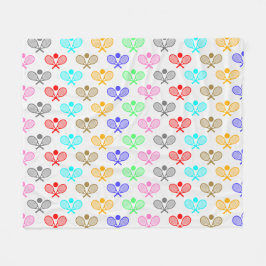 Kleurrijk tennis naadloos patroon - Racket en bal Fleece Deken