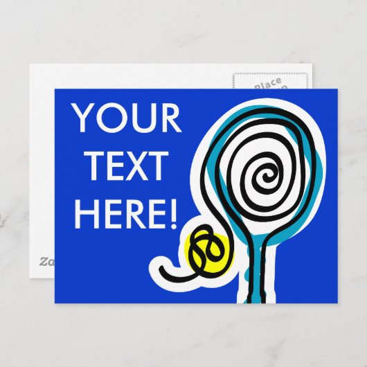 Kleurrijk tennis spiraal touw briefkaart (Voorkant / Achterkant)