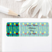 Kleurrijk tennispatroon etiket (Insitu)