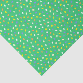 Kleurrijk Terrazzo Confetti Patroon Helder Groen Tissuepapier