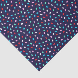 Kleurrijk Terrazzo Confetti Patroon Middernachtmar Tissuepapier