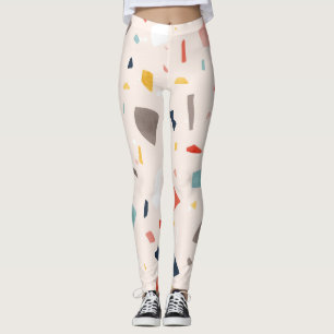Kleurrijk terrazzo: naadloze rotsfragmenten. leggings