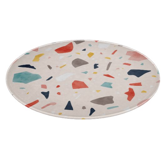 Kleurrijk terrazzo: naadloze rotsfragmenten. snijplank (Hoek)