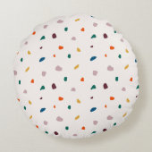 Kleurrijk Terrazzo Patroon Rond Kussen (Achterkant)