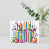 Kleurrijk Terug naar School Supplies Briefkaart (Staand voorkant)