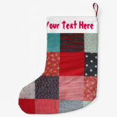 kleurrijk  textiel met santa retro kleine kerstsok (Achterkant)