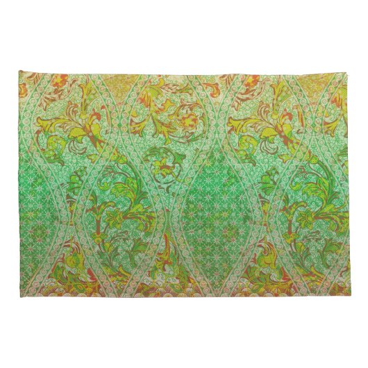 Kleurrijk textielontwerp met ingewikkelde bloemen kussensloop (Achterkant-Rechts)