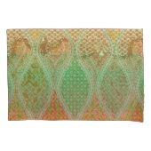 Kleurrijk textielontwerp met ingewikkelde bloemen kussensloop (Voorkant-Links)