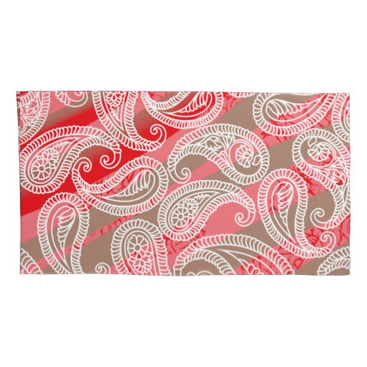 Kleurrijk textielontwerp met ingewikkelde paisle kussensloop (Achterkant-Rechts)