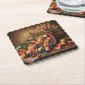 Kleurrijk/Thanksgiving/Cornucopia/Herfst Kartonnen Onderzetters (Gebogen)