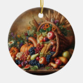 Kleurrijk/Thanksgiving/Cornucopia/Herfst Keramisch Ornament (Voorkant)