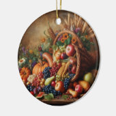 Kleurrijk/Thanksgiving/Cornucopia/Herfst Keramisch Ornament (Links)