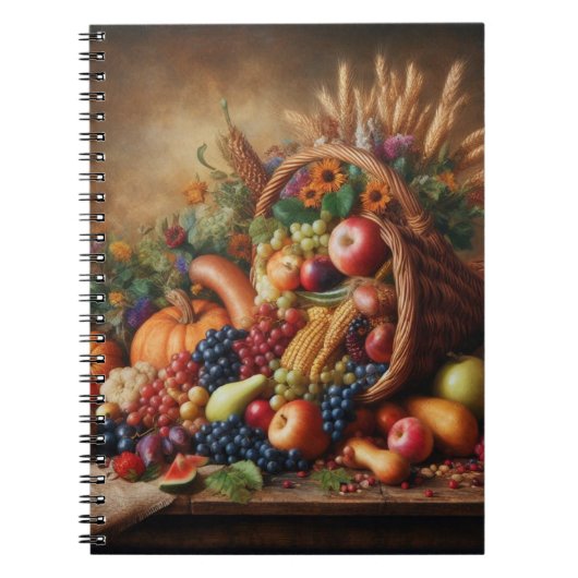 Kleurrijk/Thanksgiving/Cornucopia/Herfst Notitieboek (Voorkant)