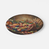 Kleurrijk/Thanksgiving/Cornucopia/Herfst Papieren Bordje (Gekanteld)