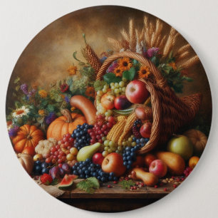 Kleurrijk/Thanksgiving/Cornucopia/Herfst Ronde Button 6,0 Cm